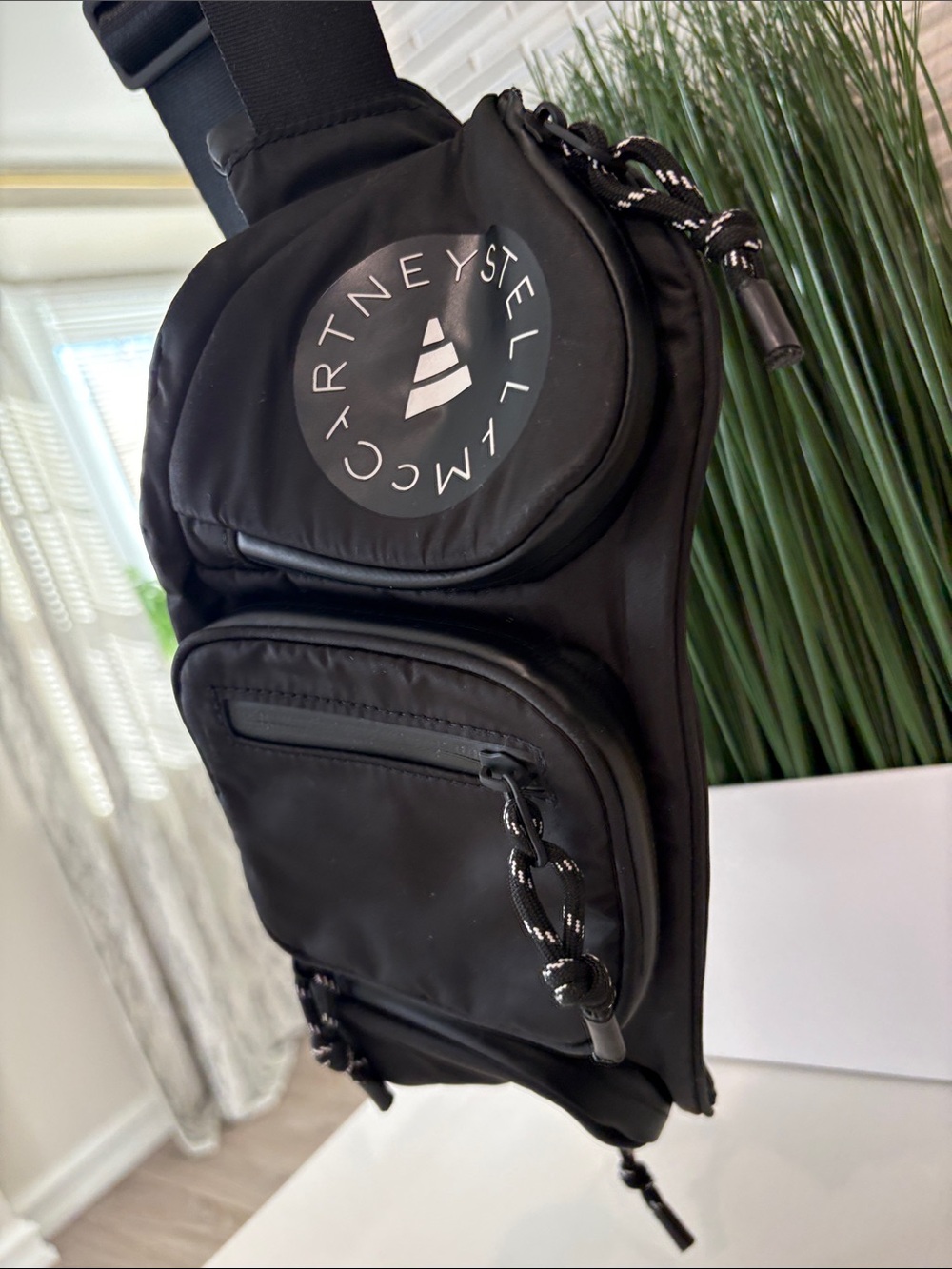 Stella McCartney Black Nylon Fanny Pack Belt Bag with Logo Patch - Picture 4 of 13